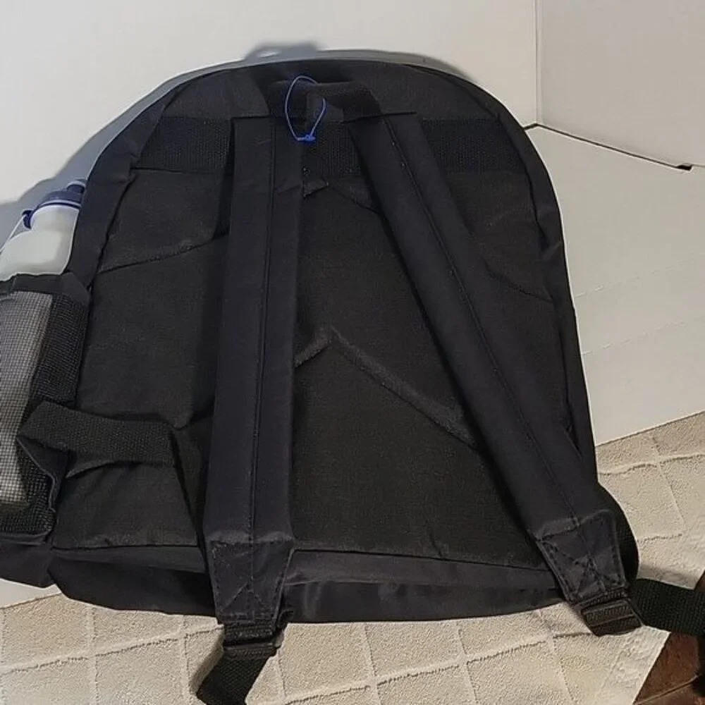 K-Cliffs Black Backpack with Water Bottle Mesh Pockets Padded Straps Hiking Bag